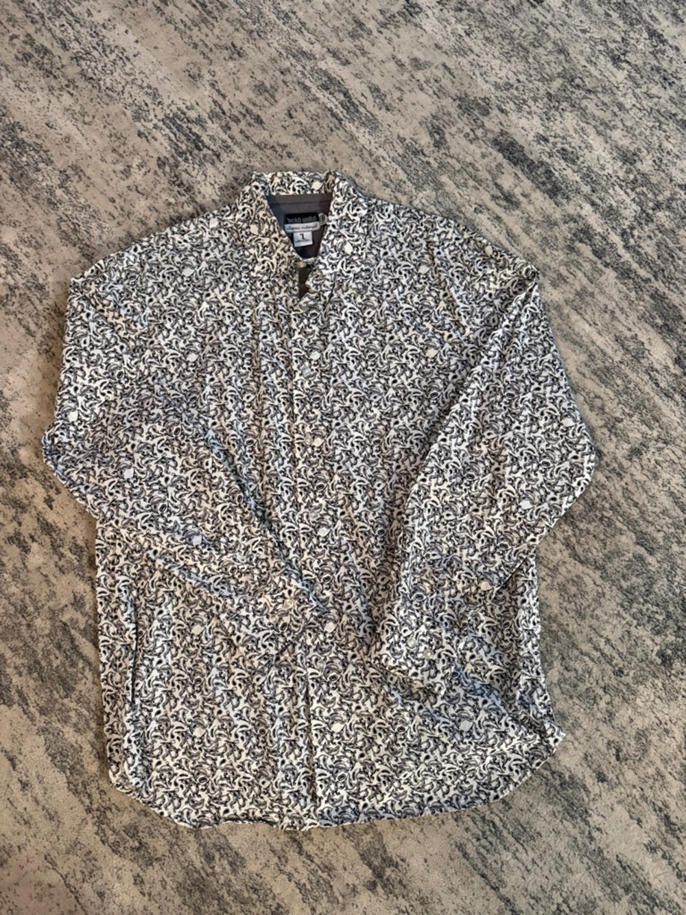 Ecko Unltd White Shirt with Black Paisley Print